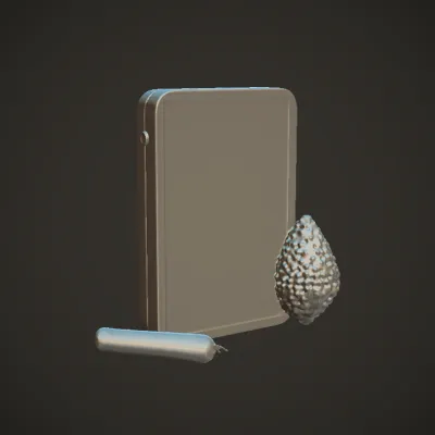 Cannabis preroll pack and bud. smooth edges, simple geometry, game-ready.