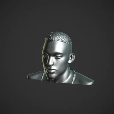 adult male upper body. complex geometry, smooth edges, character, symmetric geometry.