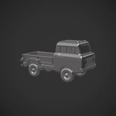 Old red pickup truck with rust marks. sharp edges, complex geometry, game-ready, symmetric geometry.