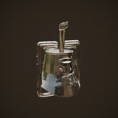 Abstract drawing of a cup with a straw. sharp edges, simple geometry, symmetric geometry.