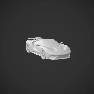 Red sports car with racing stripes. smooth edges, complex geometry, game-ready, symmetric geometry.