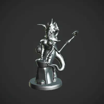 Alien warrior character statue. complex geometry, sharp edges, game-ready, character.