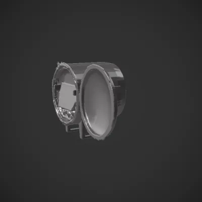 Large industrial autoclave with open door. smooth edges, complex geometry, symmetric geometry.