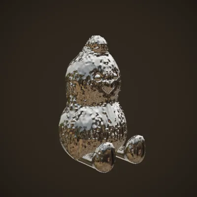 Cute plush toy with smiling face. smooth edges, simple geometry, character, symmetric geometry.