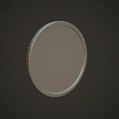 South African coin from 1978. smooth edges, simple geometry, symmetric geometry.