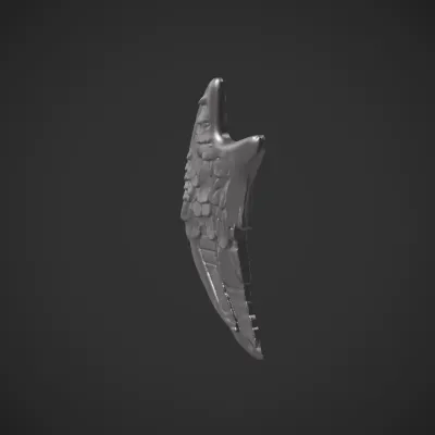 angel or bird wing sculpture. complex geometry, smooth edges.