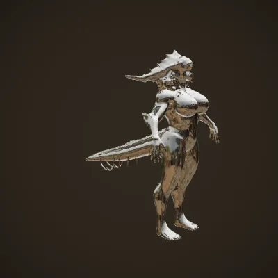 grotesque humanoid sea monster. complex geometry, sharp edges, character, symmetric geometry.