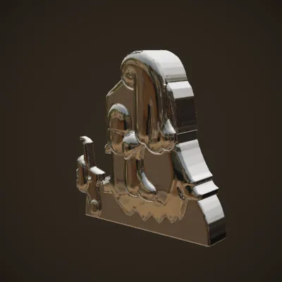 Cartoon chicken person holding spoon. smooth edges, complex geometry, character.