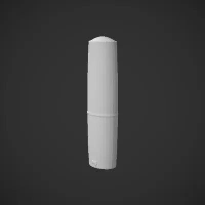 Black lipstick tube with gold accents. smooth edges, simple geometry, symmetric geometry.