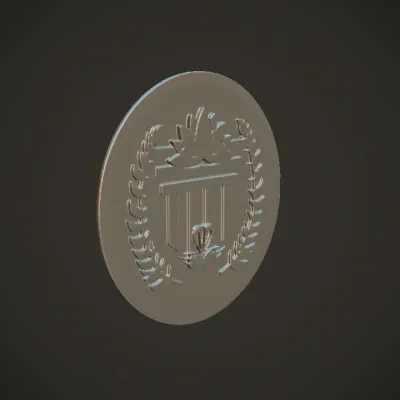 abstract emblem with pillars, laurel, and lotus. smooth edges, complex geometry, symmetric geometry.