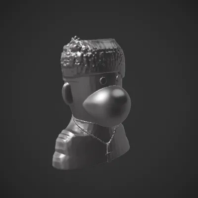 Sock monkey doll wearing festive sweater. smooth edges, simple geometry, character, symmetric geometry.