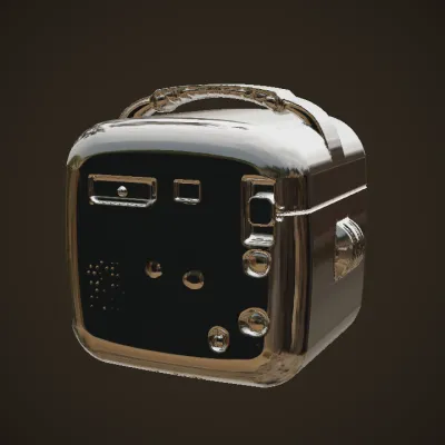 portable automated external defibrillator device. smooth edges, simple geometry, symmetric geometry.