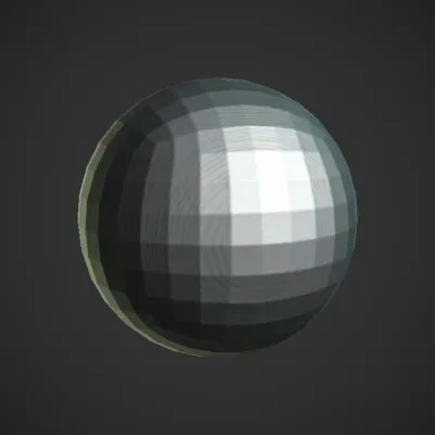 abstract round object with a black spot. smooth edges, simple geometry.