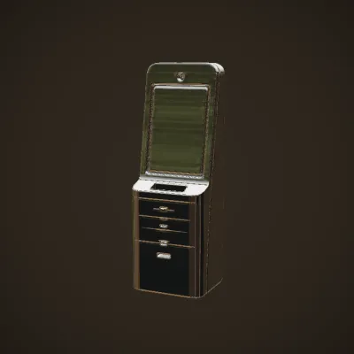 Medical kiosk for health check-ups. smooth edges, simple geometry, symmetric geometry.