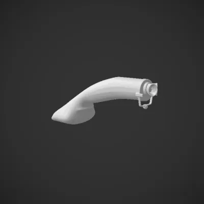 Medical airway device for intubation. smooth edges, simple geometry.