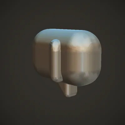 blue speech bubble icon. smooth edges, simple geometry, game-ready.