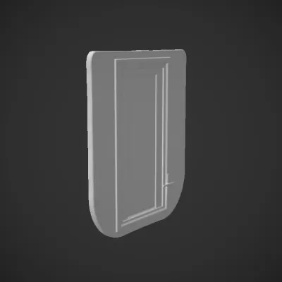 Wall-mounted rectangular mirror. smooth edges, simple geometry, symmetric geometry.