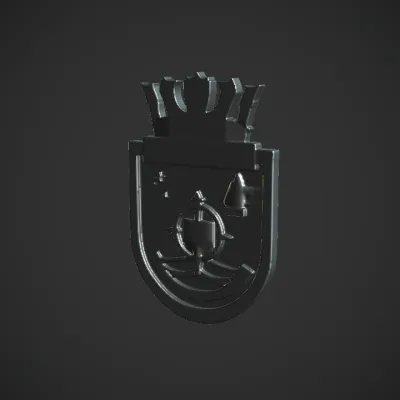 Chile Navy crest or emblem plaque. sharp edges, complex geometry.