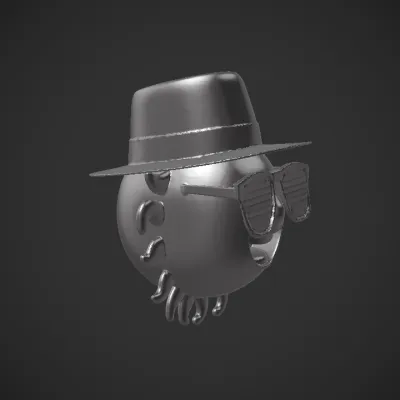 Generate a detailed STL 3D model of a boater-style straw hat. The hat should have a flat crown and a moderately wide, flat brim. The texture of the hat should clearly represent woven straw.