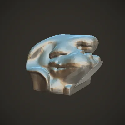 Human ear close-up. smooth edges, complex geometry, character.