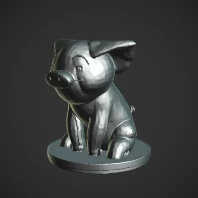 Cute pig plush toy. smooth edges, simple geometry, character, symmetric geometry.