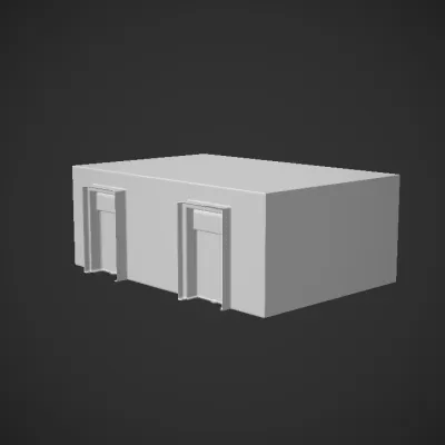 Abandoned, damaged hallway in a building. sharp edges, complex geometry, symmetric geometry.