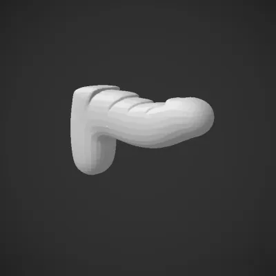 cartoon drawing of a finger. smooth edges, simple geometry, symmetric geometry.
