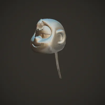 Cartoon character head with yellow hair. smooth edges, simple geometry, character, symmetric geometry.