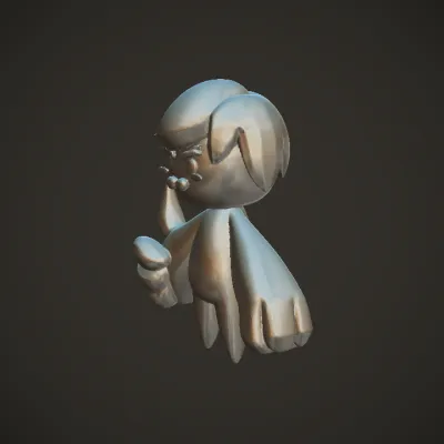 cartoon blue humanoid giving thumbs up. smooth edges, simple geometry, character.