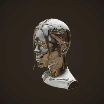 Adult female upper body, front view. smooth edges, complex geometry, character, symmetric geometry.