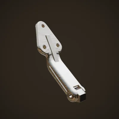 black metal mounting bracket. sharp edges, smooth edges, simple geometry, symmetric geometry.