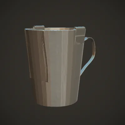 Glass of tea with tea bag. smooth edges, simple geometry, game-ready, symmetric geometry.