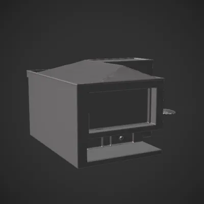 Modern luxury house with large windows. sharp edges, complex geometry.