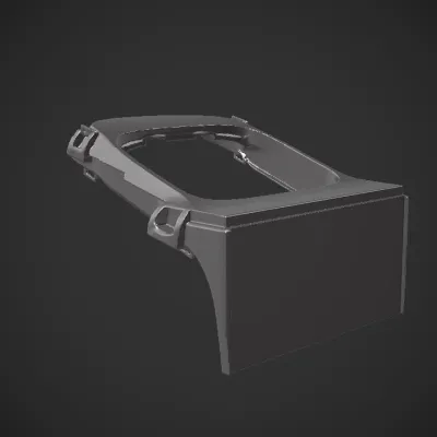 Car center console trim panel. sharp edges, simple geometry.