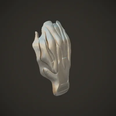 Bone-like mask covering lower face. smooth edges, complex geometry, symmetric geometry.