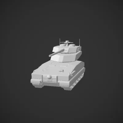 Modern military battle tank with camouflage. sharp edges, complex geometry, game-ready, symmetric geometry.