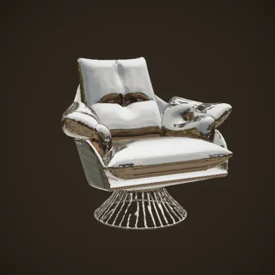 Modern cushioned swivel chair. smooth edges, complex geometry, symmetric geometry.