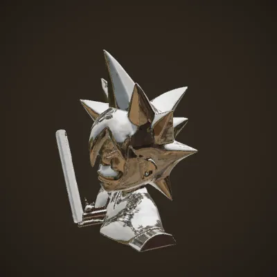 Anime-style boy with spiky black hair. sharp edges, complex geometry, character.