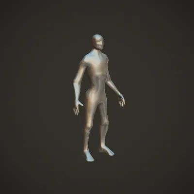 Wireframe 3D human model. smooth edges, simple geometry, game-ready, character, symmetric geometry.