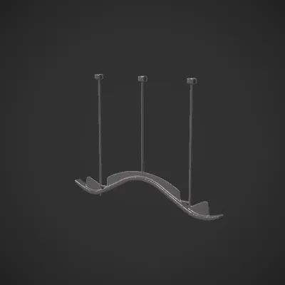 Modern artistic pendant light fixture. smooth edges, complex geometry.