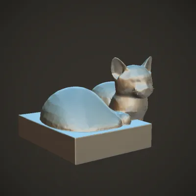 Two cats lying together on a bed. smooth edges, complex geometry, character.