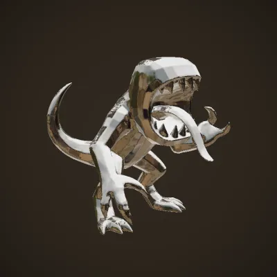 Cartoonish monster with big mouth and claws. sharp edges, complex geometry, game-ready, character.