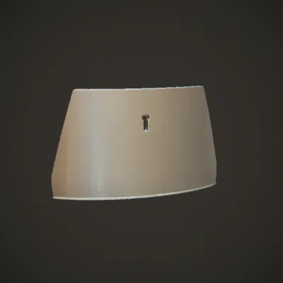 Automotive windshield glass panel. smooth edges, simple geometry, symmetric geometry.