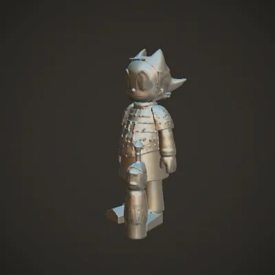 cartoonish armored character with small companion. complex geometry, smooth edges, character, symmetric geometry.