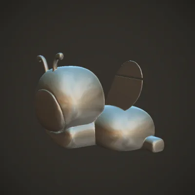 Cartoon child in bee costume, sleeping. smooth edges, simple geometry, game-ready, character.