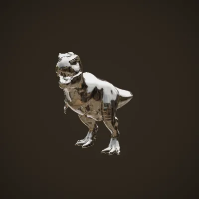 Tyrannosaurus rex dinosaur statue. complex geometry, game-ready, sharp edges, smooth edges.