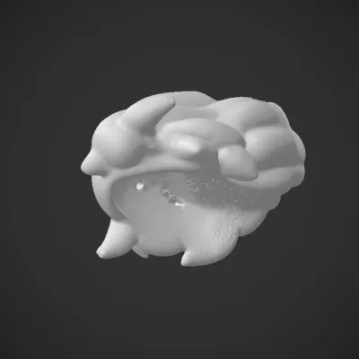 Small blue toy dinosaur on green surface. smooth edges, simple geometry, character, symmetric geometry.