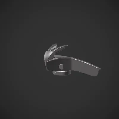 Black rabbit-shaped knob. smooth edges, simple geometry, symmetric geometry.