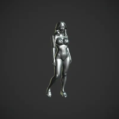 woman in a bikini. smooth edges, complex geometry, character.
