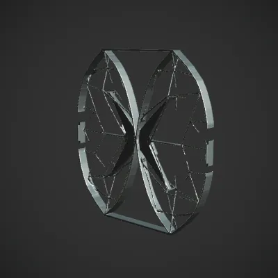 geometric wireframe leaf shapes. sharp edges, simple geometry, symmetric geometry.